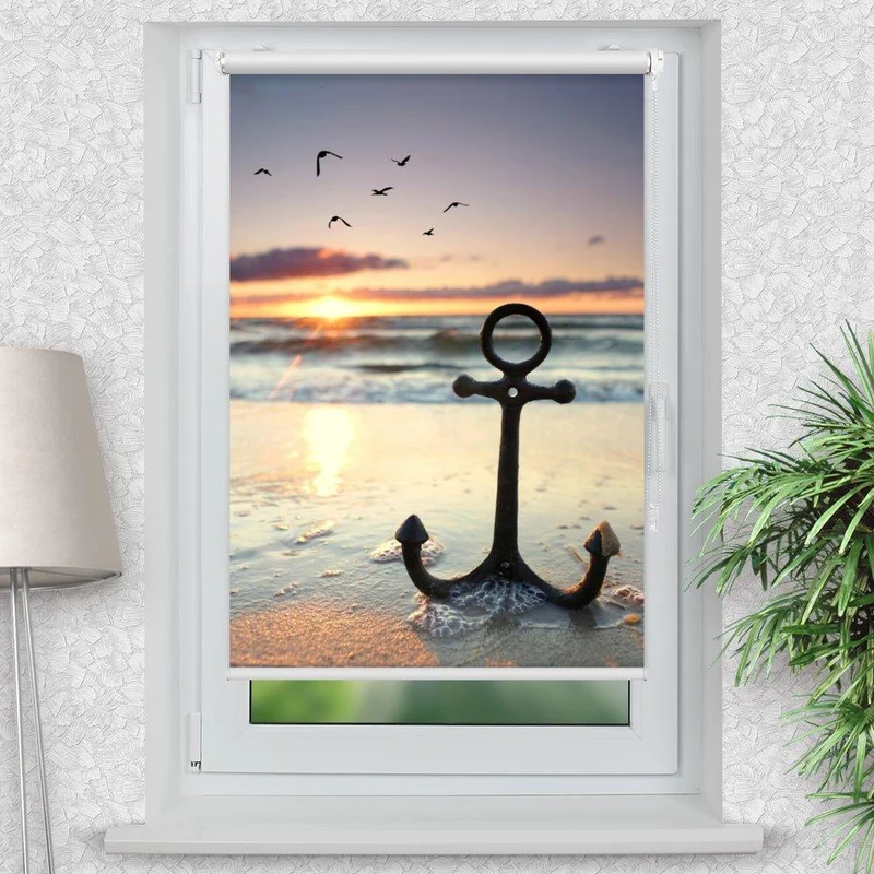 Klemmfix Rollo "Anker Meer" | Motiv-Klemmrollo