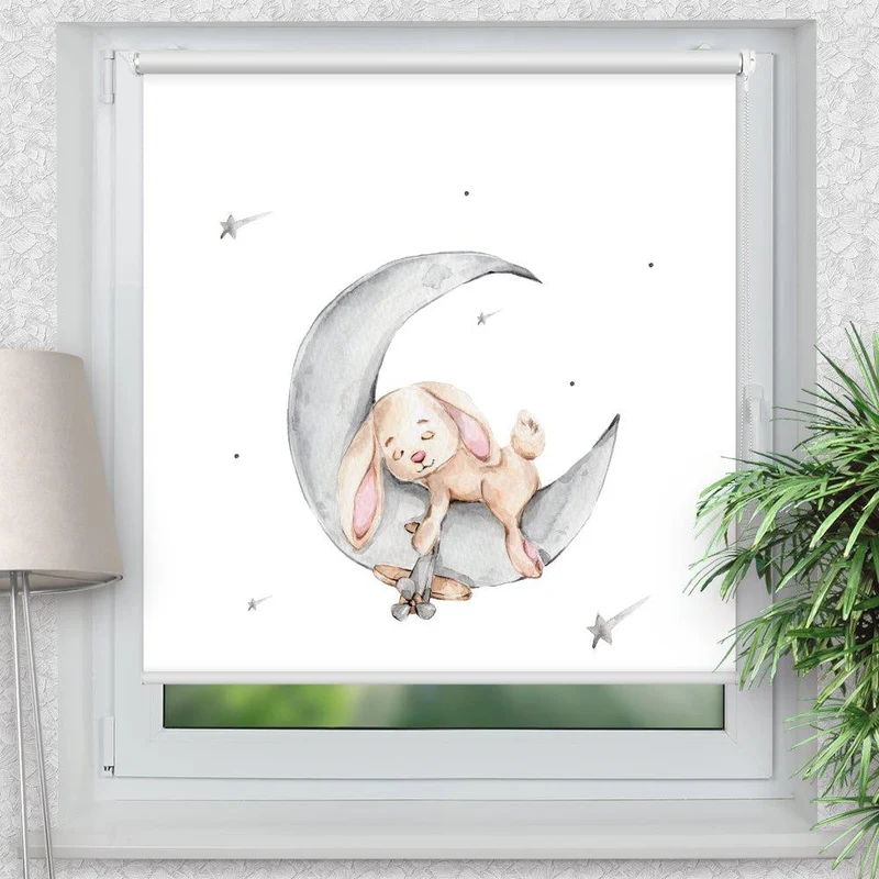 Klemmfix Rollo "Hase Mond" | Motiv-Klemmrollo