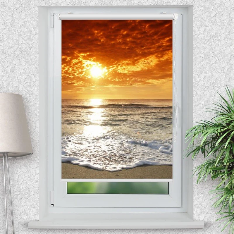 Klemmfix Rollo "Meer Wellen" | Motiv-Klemmrollo