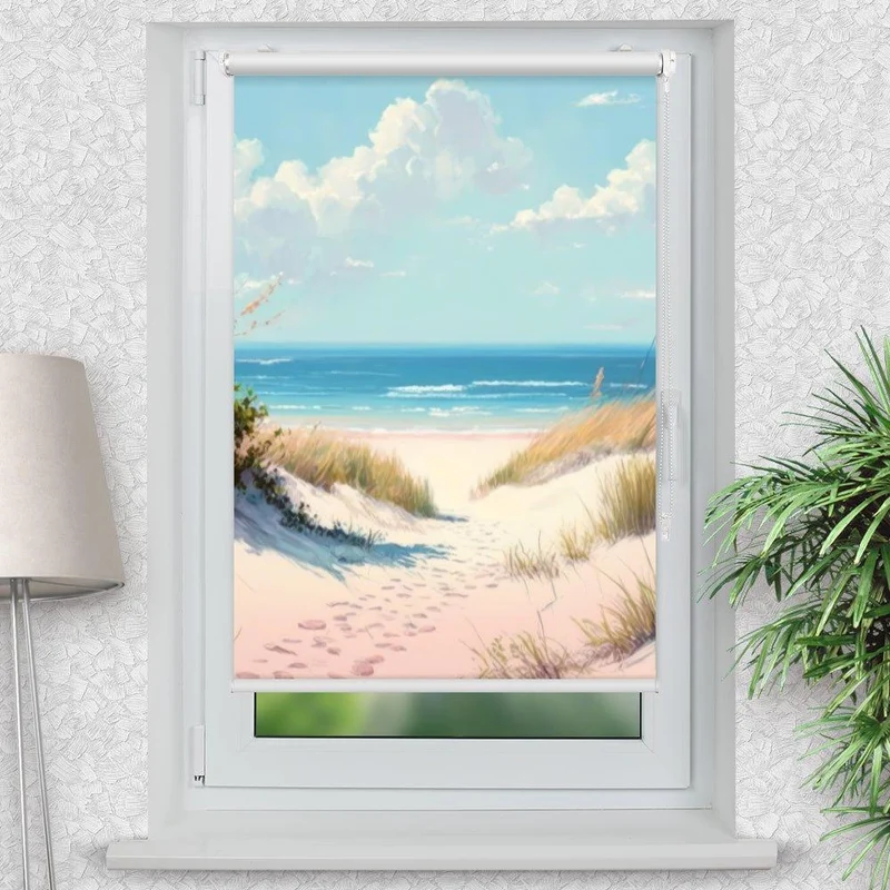 Klemmfix Rollo "Ostsee Düne Aquarell" | Motiv-Klemmrollo