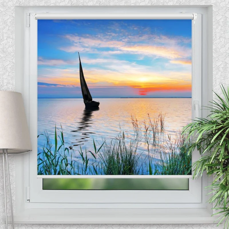 Klemmfix Rollo "Segelboot See" | Motiv-Klemmrollo