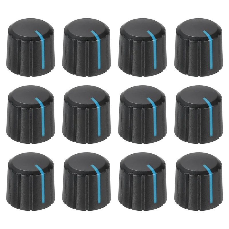 12pcs Potentiometer Knobs 6mm Knurled Shaft Hole