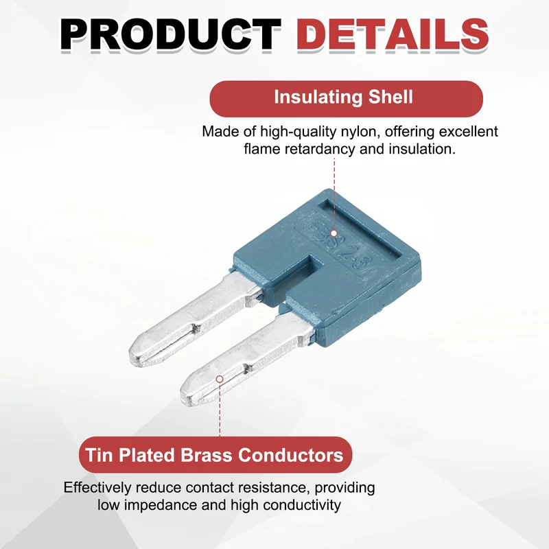 20Pcs FBS2-6 DIN Rail Terminal Block, 2 Position Press-Fit Jumper, Blue
