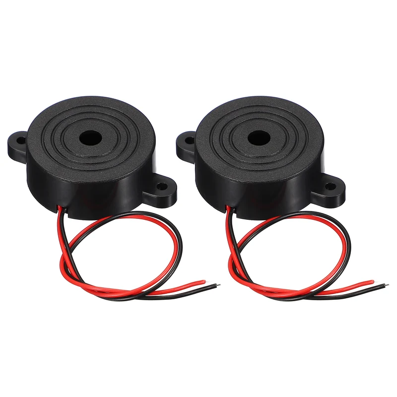 2Pcs Active Buzzer DC 3-24V 190mm Wired Active Piezo Electronic Buzzer Alarm