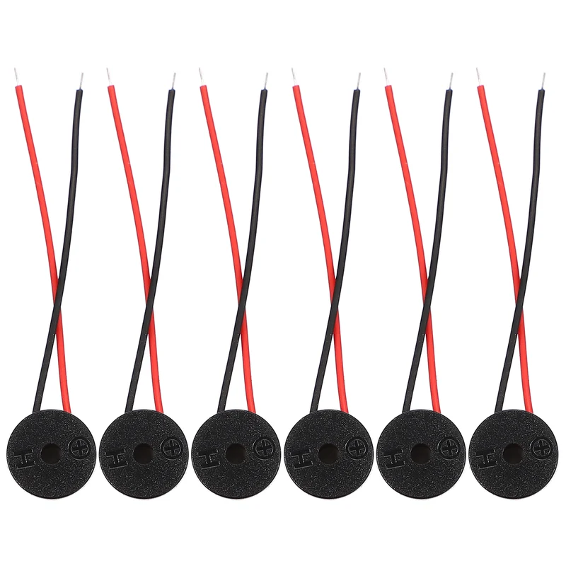 6 Pcs Active Buzzer DC 12V 60mm Wired Active Electronic Buzzer for Alarm
