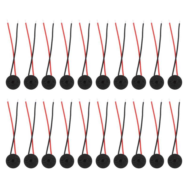 20 Pcs Active Buzzer DC 12V 60mm Wired Active Electronic Buzzer for Alarm