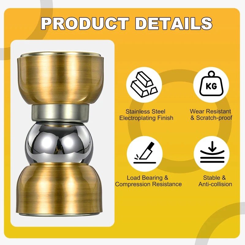 4Pcs Magnetic Door Stopper Kit Stainless Steel Mini Door Stop, Brass