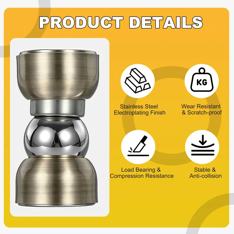 4Pcs Magnetic Door Stopper Kit Stainless Steel Mini Door Stop, Bronze