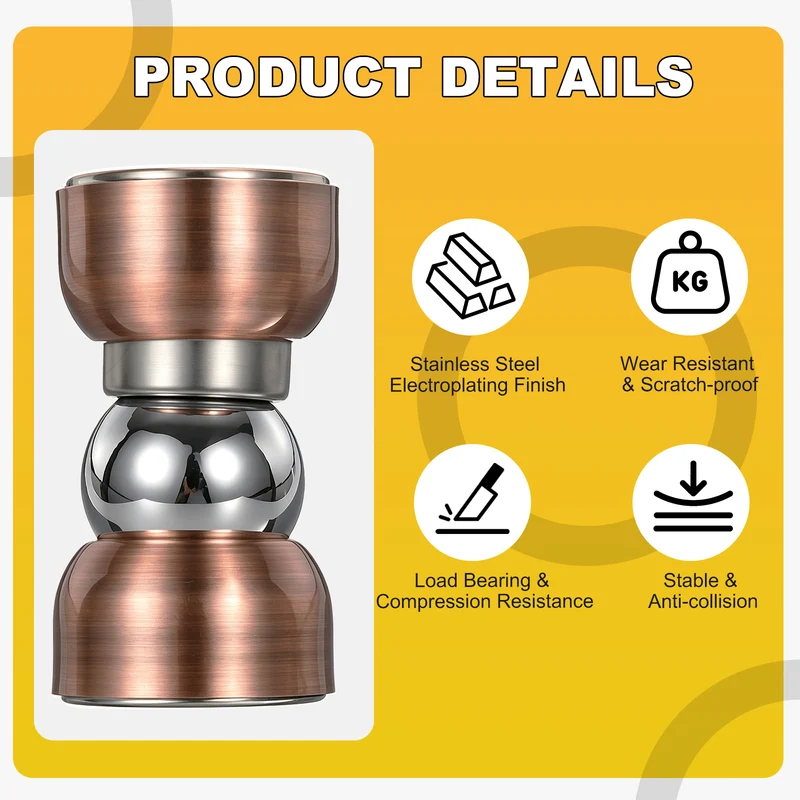 4Pcs Magnetic Door Stopper Kit Stainless Steel Mini Door Stop, Coppery