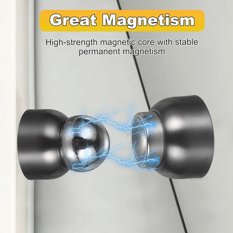 4Pcs Magnetic Door Stopper Kit Stainless Steel Mini Door Stop, Gray