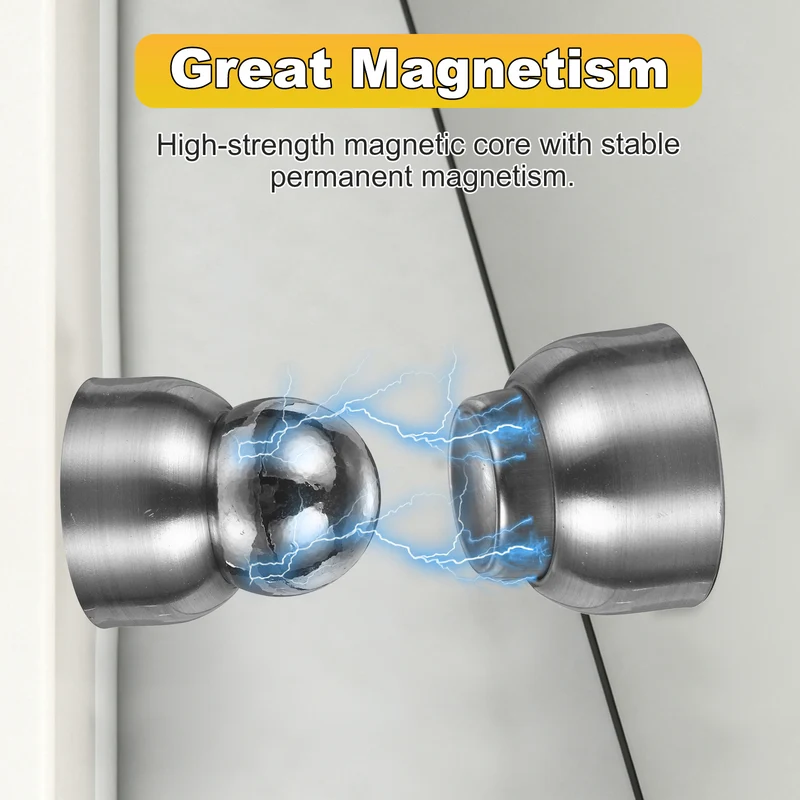 4Pcs Magnetic Door Stopper Kit Stainless Steel Mini Door Stop, Silver