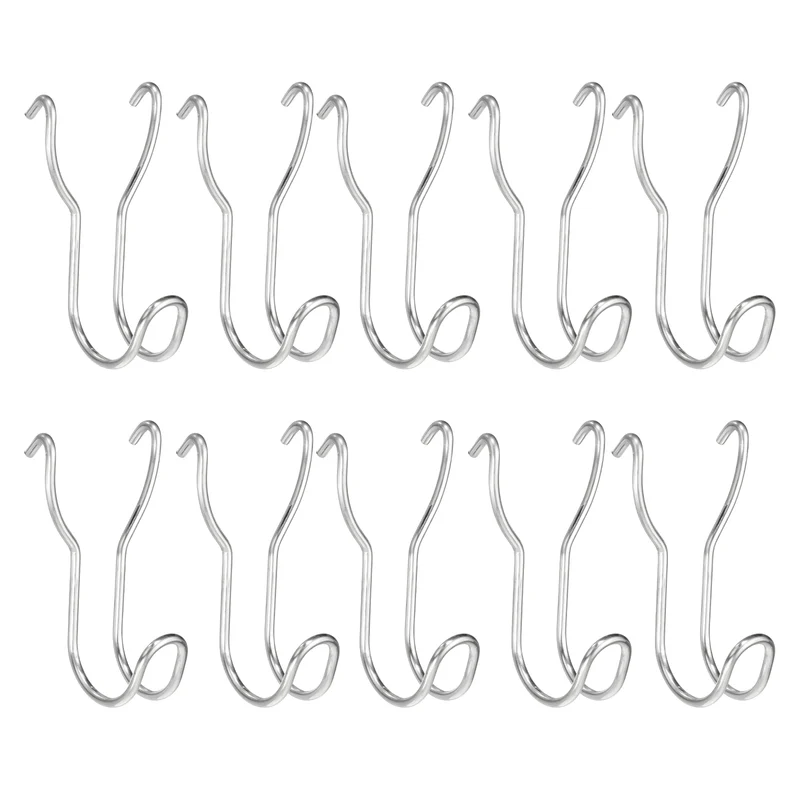 10Pcs Stainless Steel Pegboard Hooks 28mm/1.1" Hole Spacing J-Hook