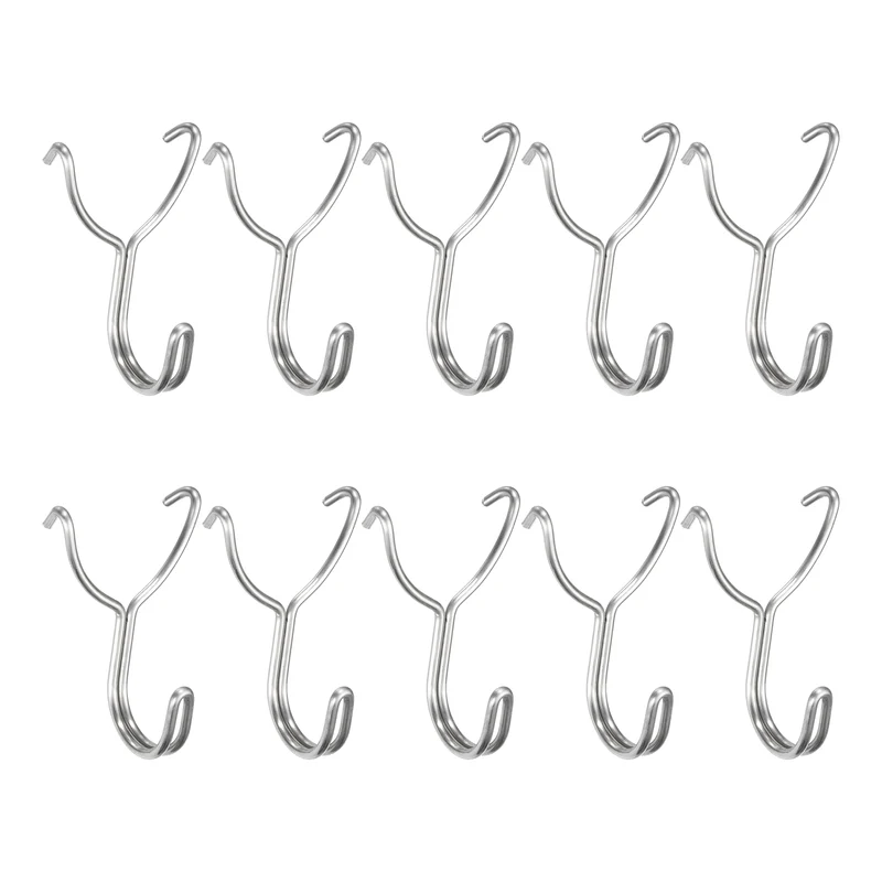 10Pcs Stainless Steel Pegboard Hooks 26mm/1.02" Hole Spacing J-Hook