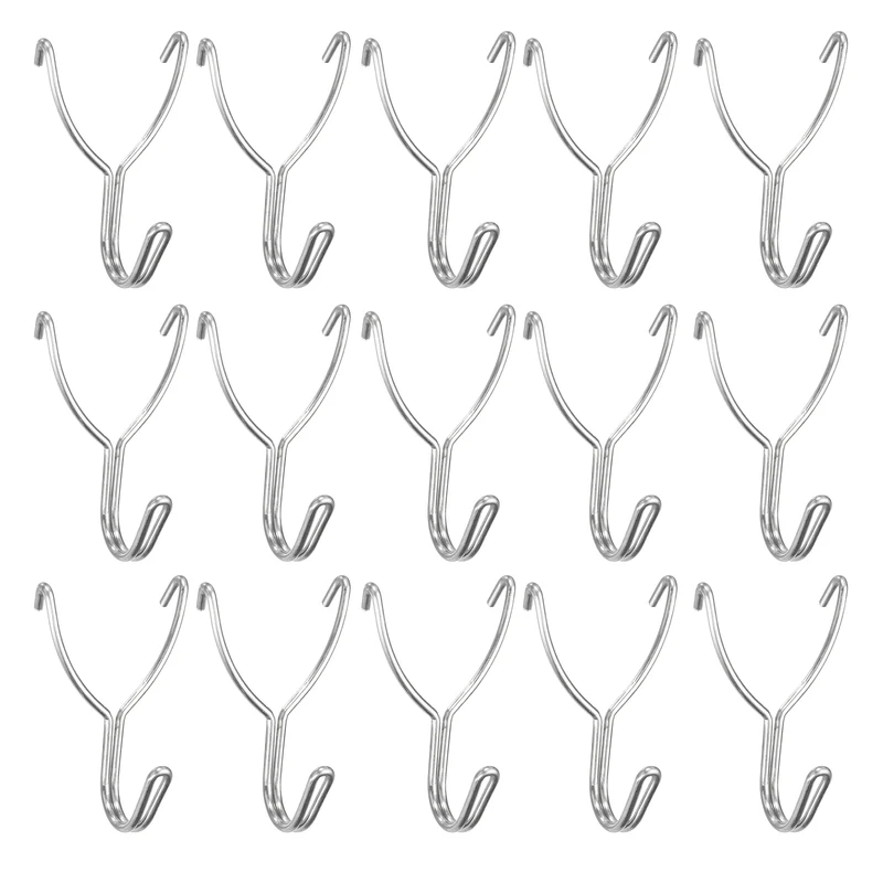 20Pcs Stainless Steel Pegboard Hooks 18mm/0.71" Hole Spacing J-Hook