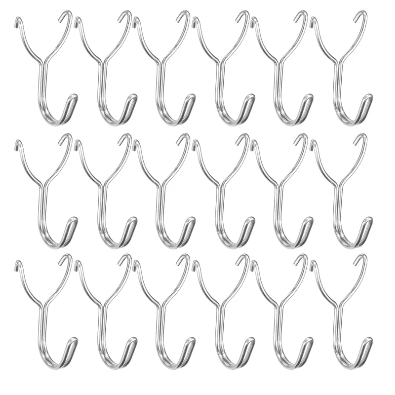 50Pcs Stainless Steel Pegboard Hook 20mm/0.79" Hole Spacing J-Hooks