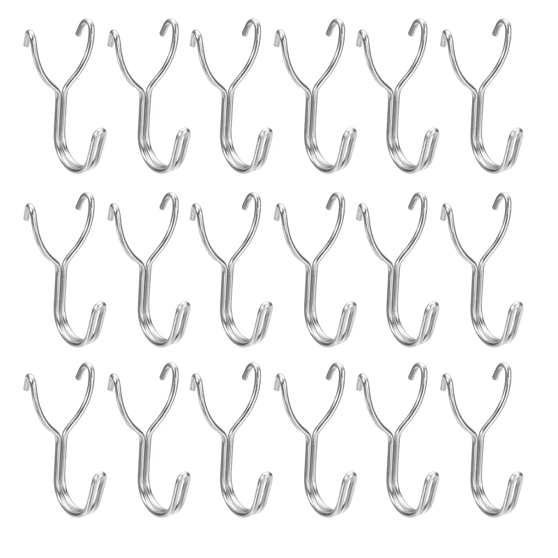 50Pcs Stainless Steel Pegboard Hooks 18mm/0.71" Hole Spacing J-Hook