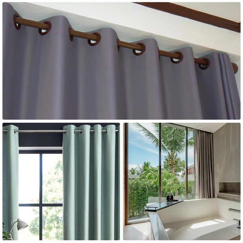 3Pcs Ceiling Mount Curtain Rod Brackets Drapery Holder for 1 Inch Rod Black