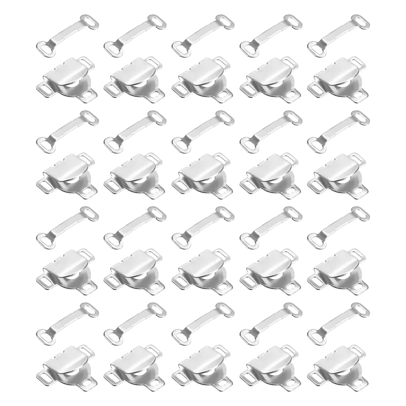 30Set Copper Sewing Hooks and Eyes Closure Set for Trousers (16x13mm, Silver)