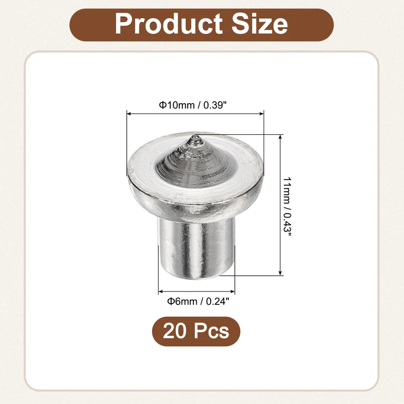 20Pcs Solid Dowel and Tenon Center Transfer Plugs, 6mm Doweling Centering Pin