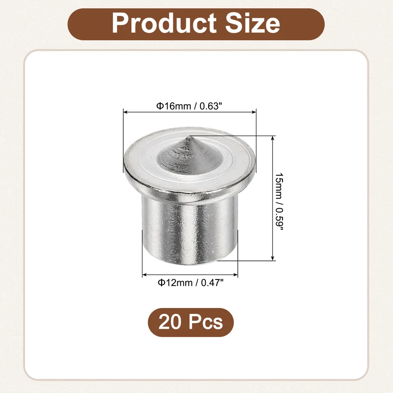 20Pcs Solid Dowel and Tenon Center Transfer Plugs, 12mm Doweling Centering Pin