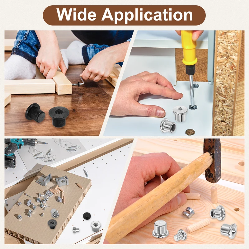 8Pcs Solid Dowel and Tenon Center Transfer Plugs, 4Size Doweling Centering Pins