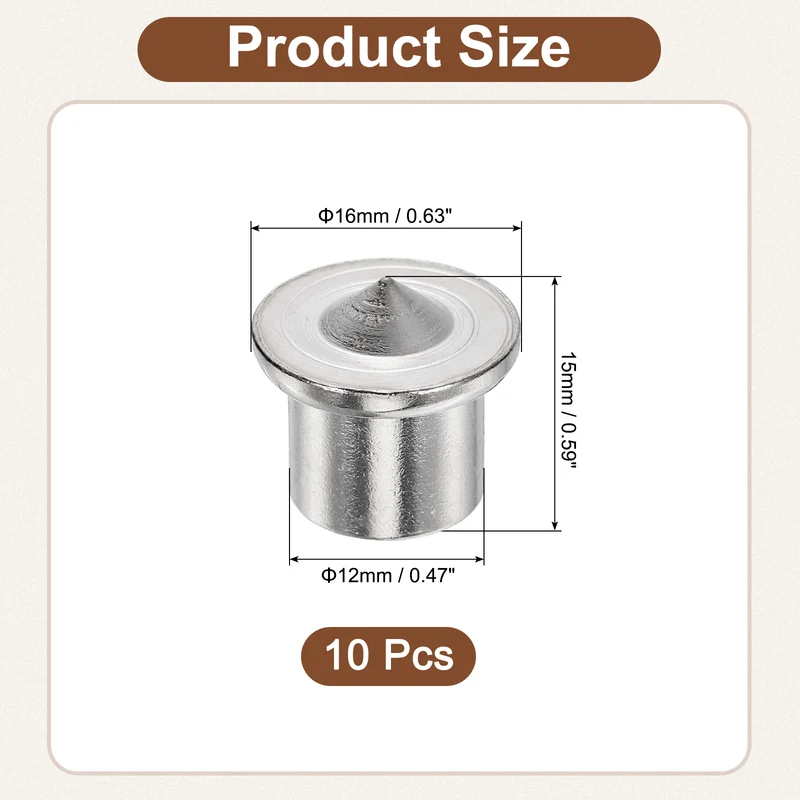 10Pcs Solid Dowel and Tenon Center Transfer Plugs, 12mm Doweling Centering Pin