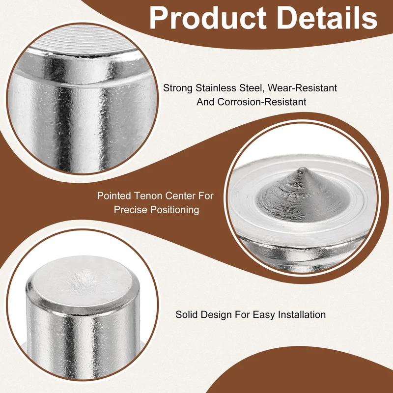 10Pcs Solid Dowel and Tenon Center Transfer Plugs, 12mm Doweling Centering Pin