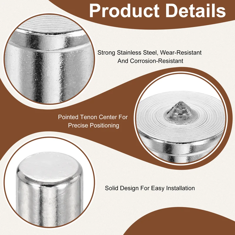 8Pcs Solid Dowel and Tenon Center Transfer Plugs, 4Size Doweling Centering Pin