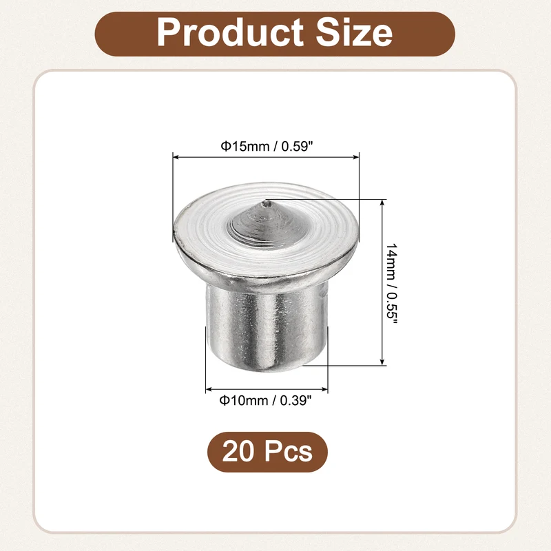 20Pcs Solid Dowel and Tenon Center Transfer Plugs, 10mm Doweling Centering Pin