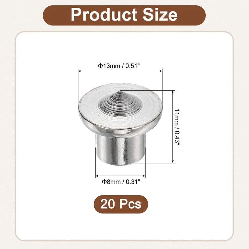 20Pcs Solid Dowel and Tenon Center Transfer Plugs, 8mm Doweling Centering Pin