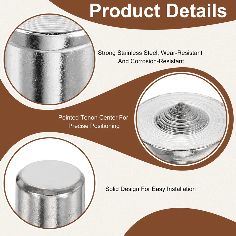 20Pcs Solid Dowel and Tenon Center Transfer Plugs, 8mm Doweling Centering Pin