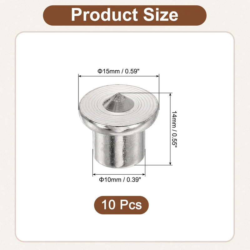 10Pcs Hollow Dowel and Tenon Center Transfer Plugs, 10mm Doweling Centering Pin