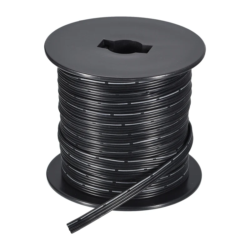 26AWG Ribbon Cable Silicone Wire 4Pin 26 Gauge Ribbon Wire Flat Silicone Cable 30m/100ft Black Stranded Tinned Copper Wire