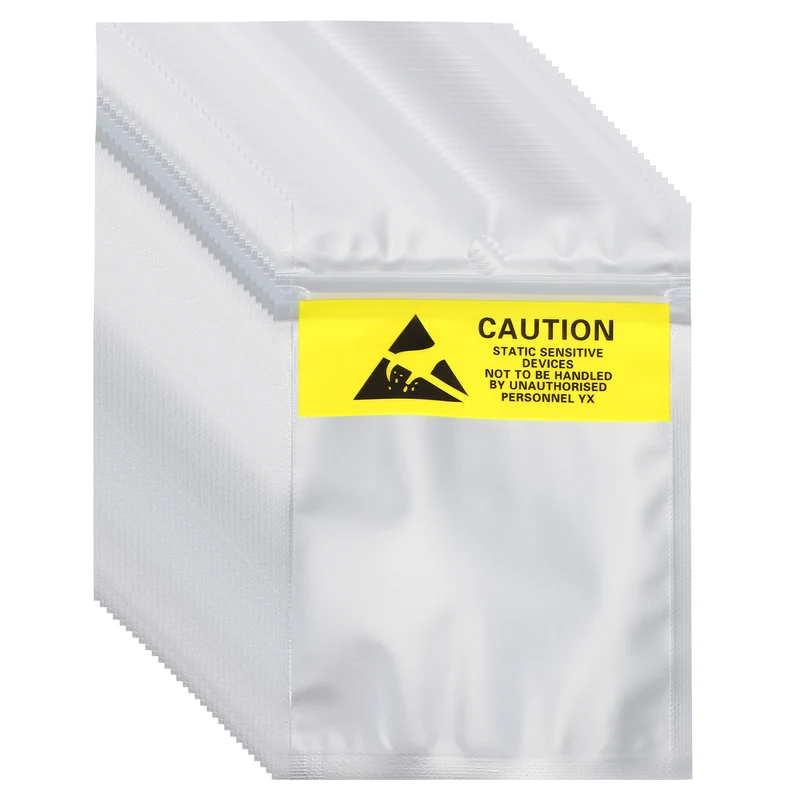 200 Pcs Anti Static Shielding Bag 3.5" x 5.3" Resealable ESD Bags, Silver