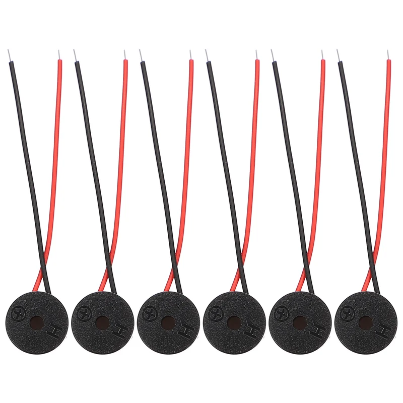 6 Pcs Active Buzzer DC 3V 60mm Wired Active Electronic Buzzer for Alarm