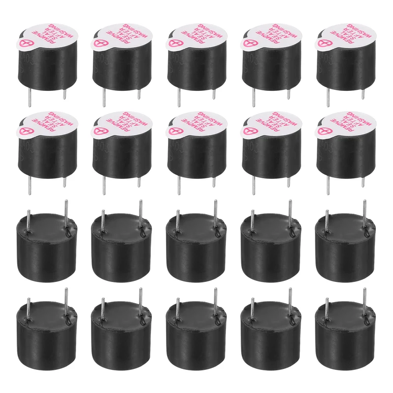 20 Pcs Active Buzzer DC 3V 7.6mm Pitch Electric Tone Buzzer for Alarm