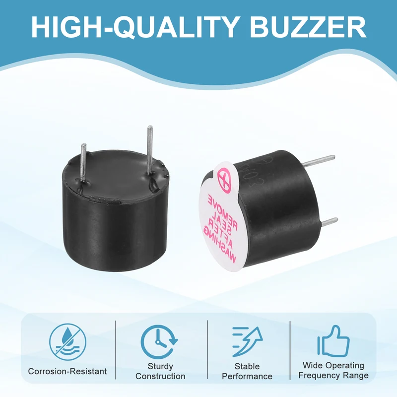 20 Pcs Active Buzzer DC 3V 7.6mm Pitch Electric Tone Buzzer for Alarm