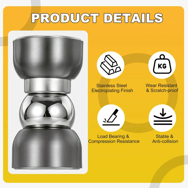 2Pcs Magnetic Door Stopper Kit Stainless Steel Mini Door Stop, Gray