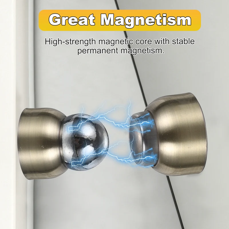 2Pcs Magnetic Door Stopper Kit Stainless Steel Mini Door Stop, Gold