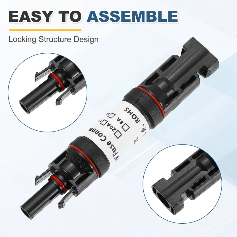 2Set 30A Solar Fuse Holder Inline with Fuse for Solar Photovoltaic System