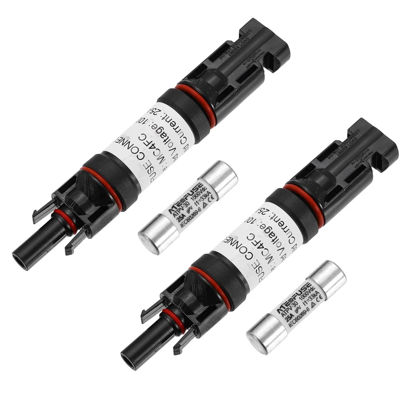 2Set 25A Solar Fuse Holder Inline with Fuse for Solar Photovoltaic System