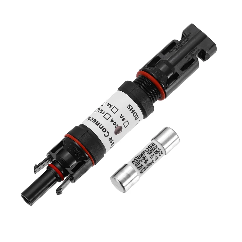 1Set 20A Solar Fuse Holder Inline with Fuse for Solar Photovoltaic System