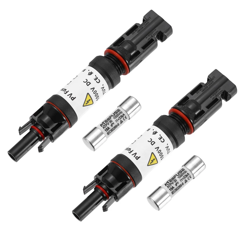 2Set 15A Solar Fuse Holder Inline with Fuse for Solar Photovoltaic System