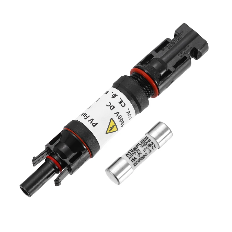 1Set 15A Solar Fuse Holder Inline with Fuse for Solar Photovoltaic System