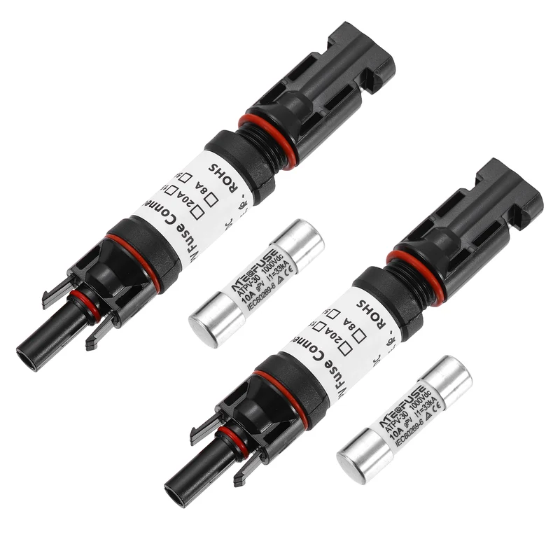 2Set 10A Solar Fuse Holder Inline with Fuse for Solar Photovoltaic System