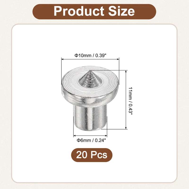 20Pcs Hollow Dowel and Tenon Center Transfer Plugs, 6mm Doweling Centering Pin
