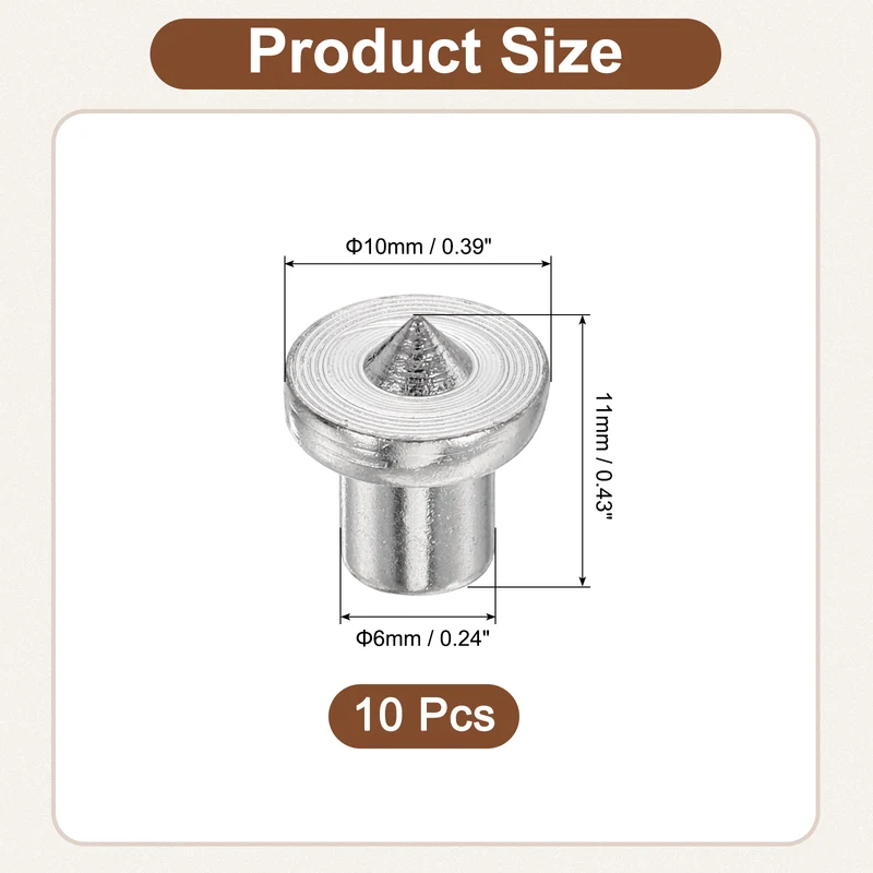 10Pcs Hollow Dowel and Tenon Center Transfer Plugs, 6mm Doweling Centering Pin