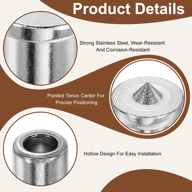 10Pcs Hollow Dowel and Tenon Center Transfer Plugs, 6mm Doweling Centering Pin