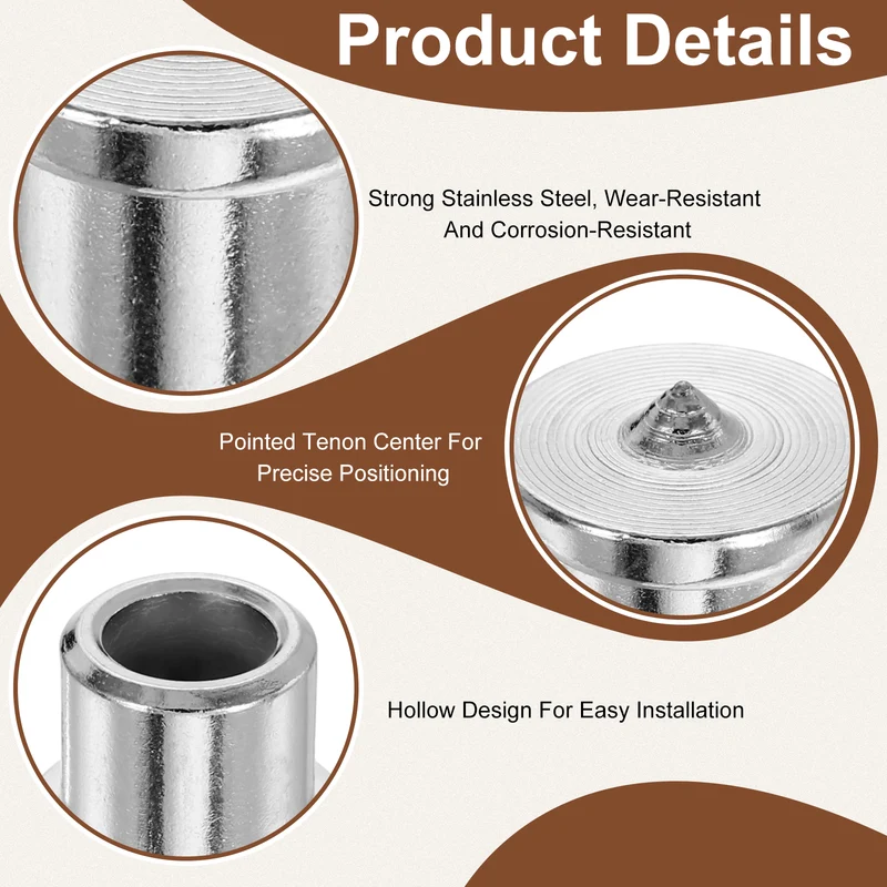 8Pcs Hollow Dowel and Tenon Center Transfer Plugs, 4Size Doweling Centering Pin