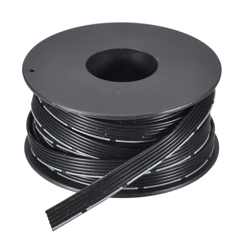 24AWG Ribbon Cable Silicone Wire 6Pin 24 Gauge Ribbon Wire Flat Silicone Cable 6m/20ft Black Stranded Tinned Copper Wire
